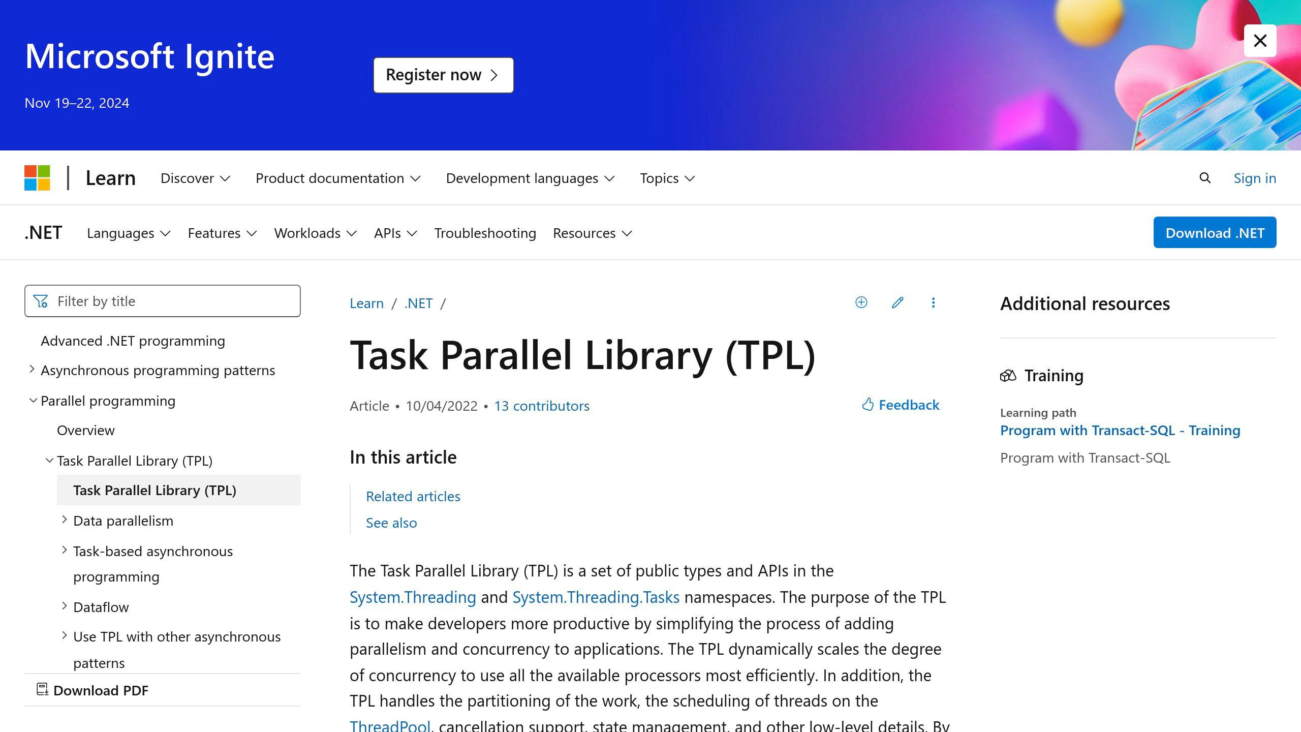 Task Parallel Library